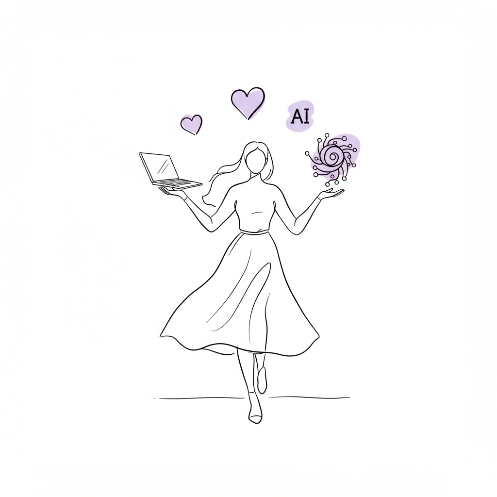 Feeling the juggle? 👩‍👧‍👦 Learn to thrive in the beautiful chaos of business & family with systems, mindset & AI! #Femmeprenista