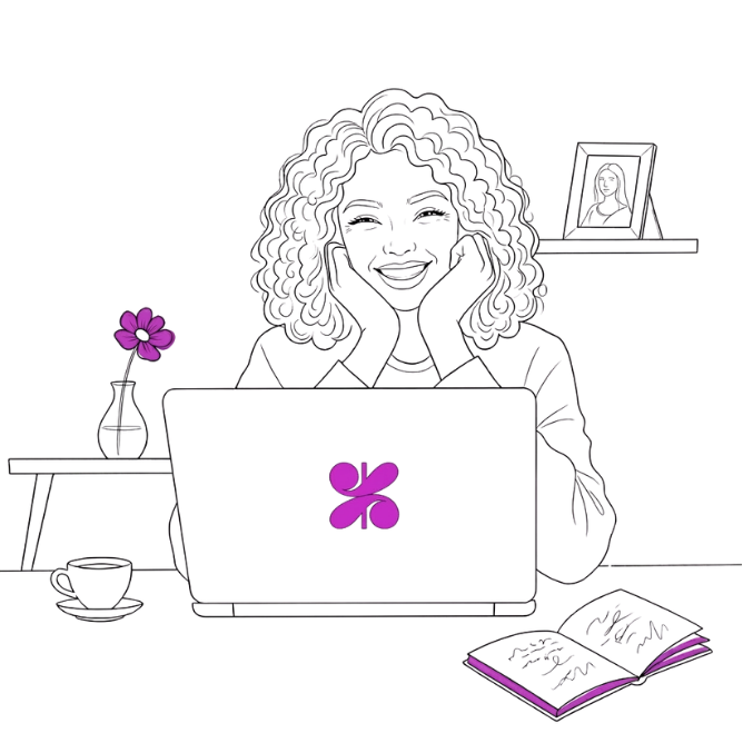 Illustration of a woman feeling overwhelmed at her workspace